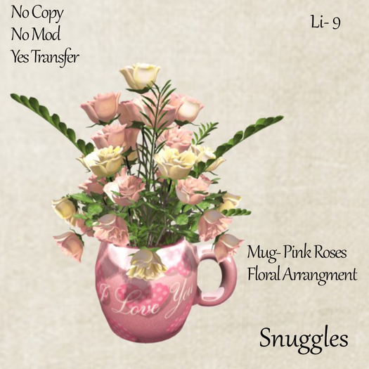 Mug- Pink Roses Floral Arrangment  