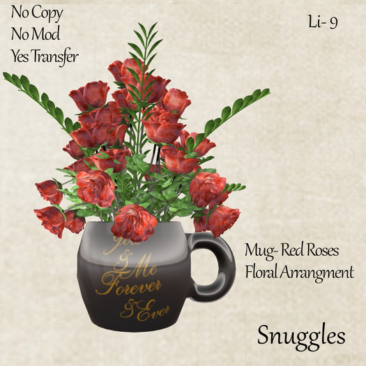 Mug- Red Roses Floral Arrangment  
