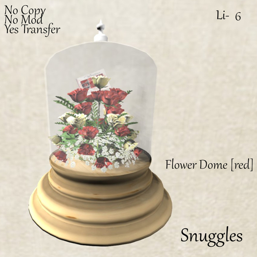 Valentine Roses Flower Dome [red]  By Snuggles 