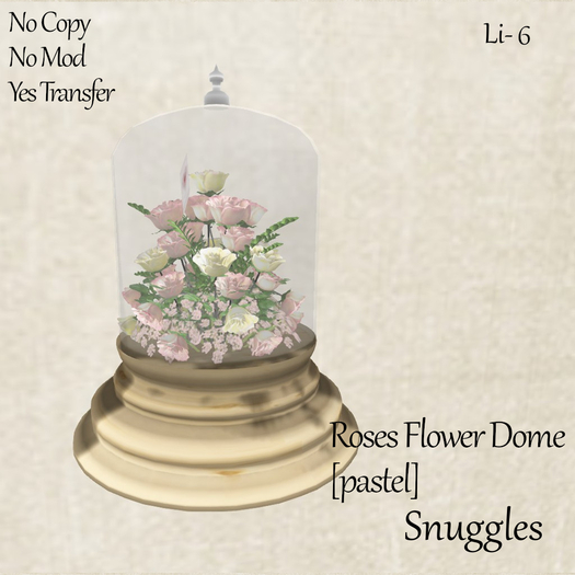 Valentine's Roses Flower Dome [pastel] By Snuggles Boxed