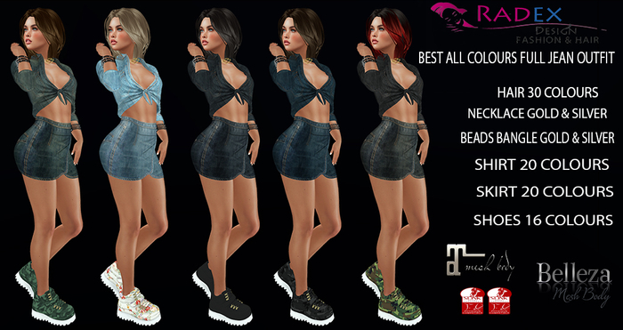 RADEX Mesh Best All Colours Full Jean Outfit
