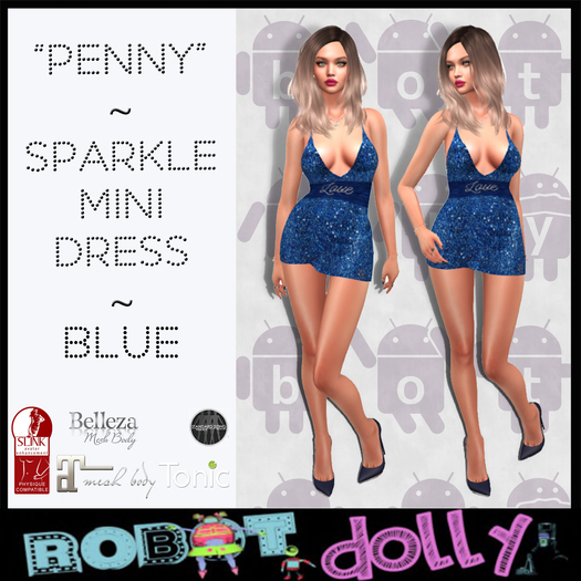 RD - Penny - Sparkle Mini Dress - Blue