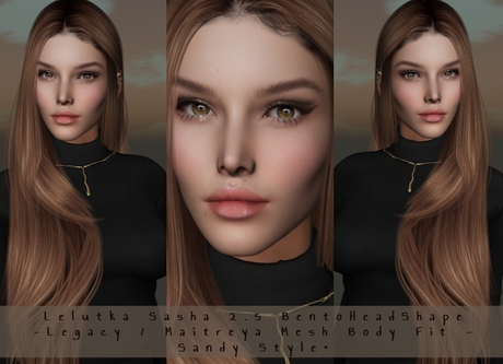 Second Life Marketplace - L'R L-Sasha2.5BentoHeadShape -M/L Fit- Sandy