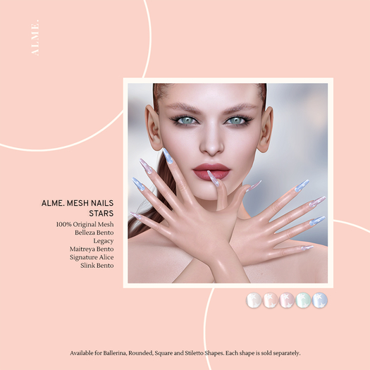 alme. Mesh Ballerina Nails - Stars (boxed)