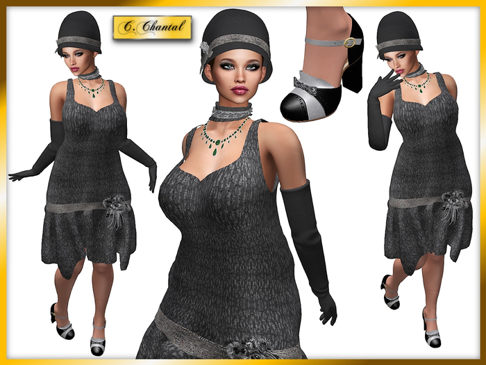 Second Life Marketplace - C.CHANTAL Gatsby 1920s Flapper Dress Outfit 2 ...