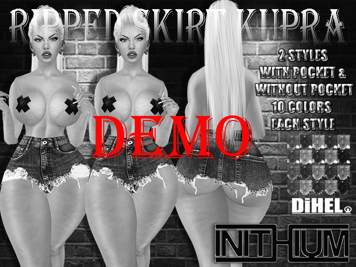 ::DIA::RIPPED SKIRT KUPRA DEMO