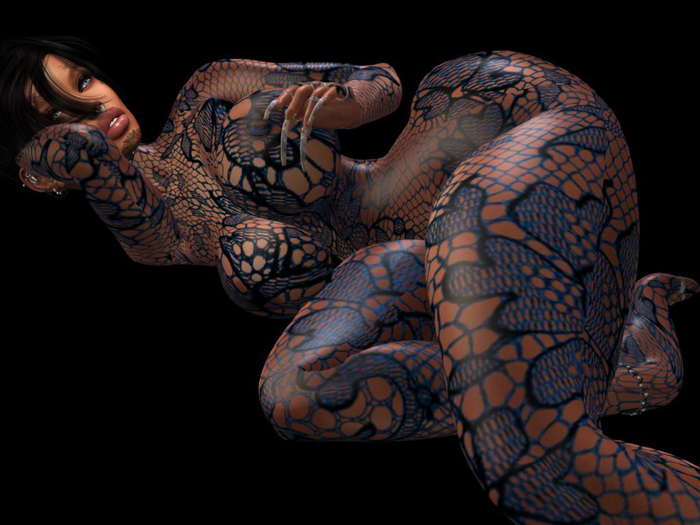 BODY Lace/Net black/blue BOM KUPRA