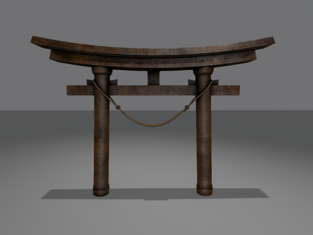 FULL PERM Mesh + Textures, Wood Torii Gate with Rope