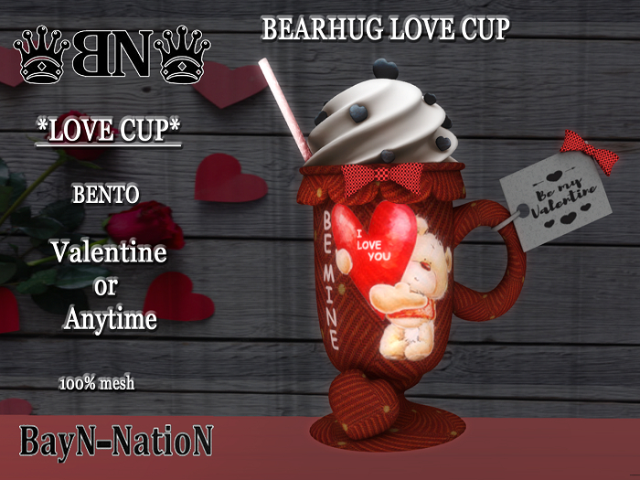 BN- LOVE CUP (BEARHUG)  (BNLC77) R Hand (add) RESIZER