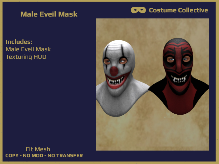 Male Eveil Masks by Costume Collective