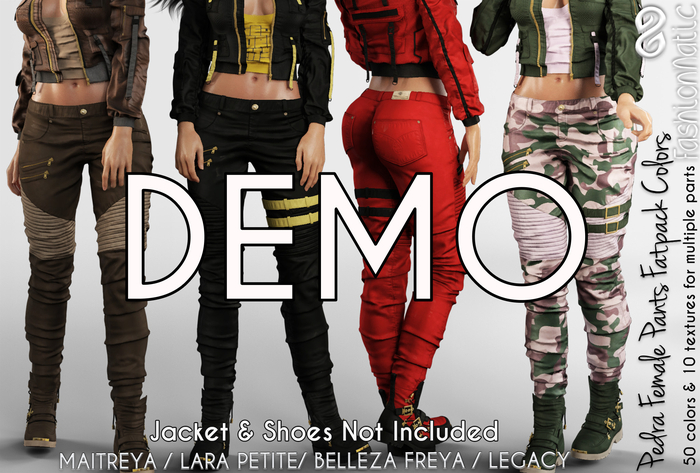 Demo Pedra Female Pants Fatpack Colors - Maitreya, Belleza Freya, Legacy - FashionNatic