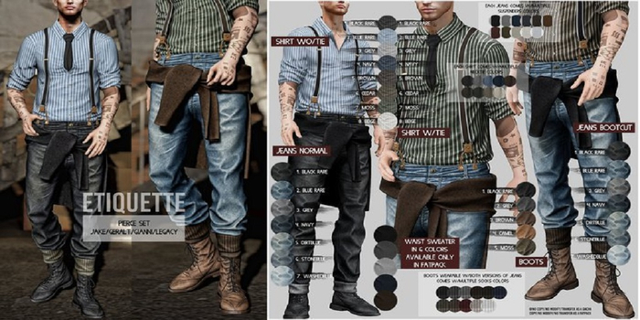 .etiquette. Pierce Jeans Bootcut WashedBlue