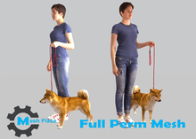 Mesh Place - Woman and Dog Mesh Person Character - Full Perm Mesh People