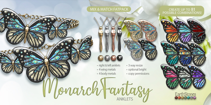 EarthStones Monarch Fantasy Anklets ~ Fatpack