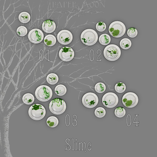 *pm* Night Tea Wall Plates: Slime