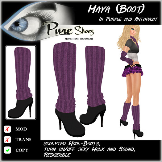 << PURE >> Pure Shoes - Maja - Boot in Purple & Anthrazit [inworld price 99L$]