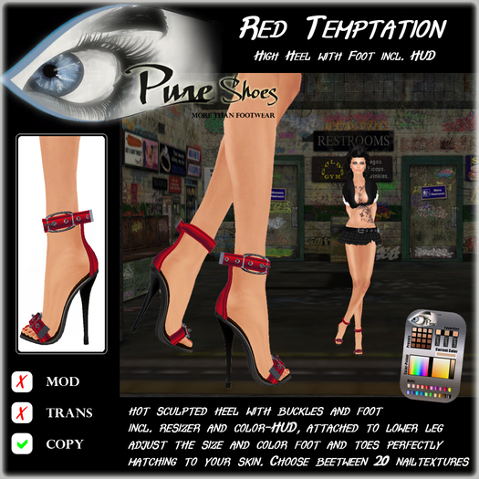 << PURE >> Pure Shoes - Red Temptation [inworld price 99L$]