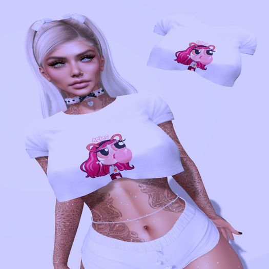 Aries WHITE Star Sign Crop Top - PROMO - EDarling