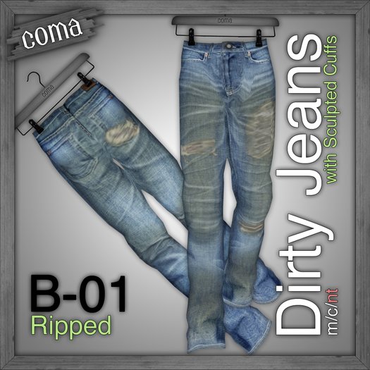 *Coma* Dirty Jeans - Blue 01 (ripped)