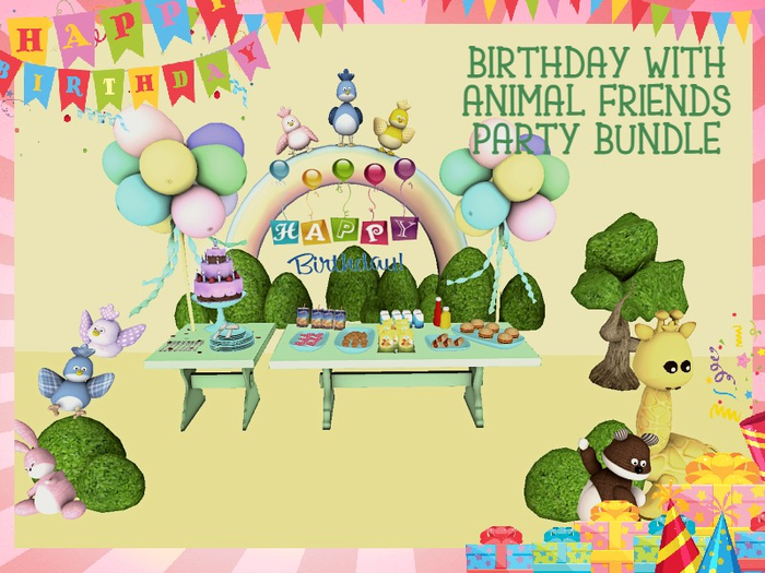 [AE] Party Bundle - BIRTHDAY WITH ANIMAL FRIENDS (BOXED)