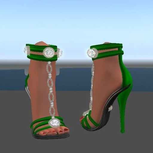 diamond sandals- green