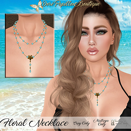 DPB Floral Necklace - Aqua  *Maitreya Only*