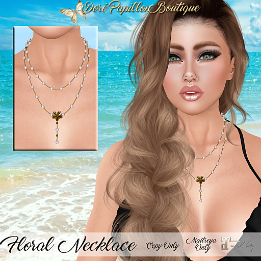 DPB Floral Necklace - Cream  *Maitreya Only*