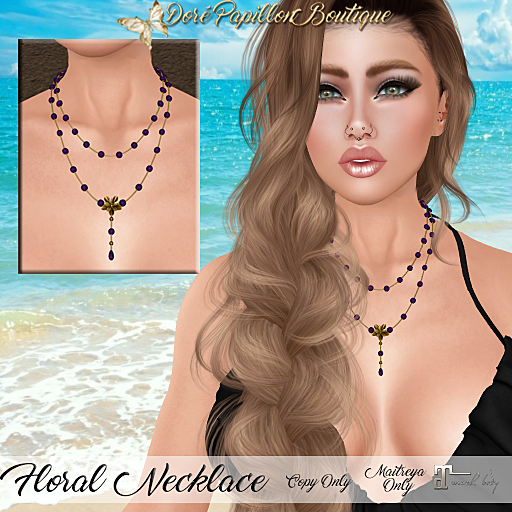 DPB Floral Necklace - Grape  *Maitreya Only*