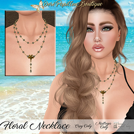 DPB Floral Necklace - Olive  *Maitreya Only*