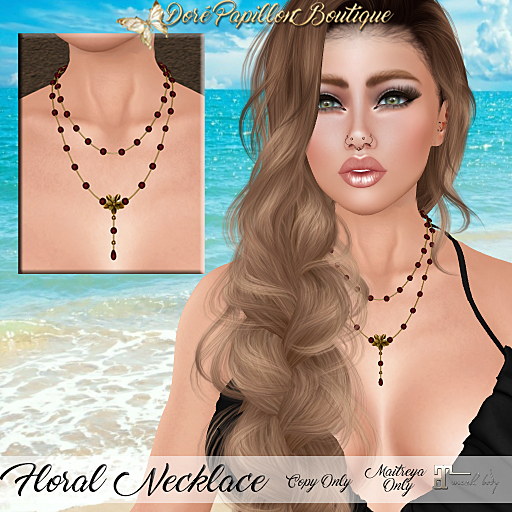 DPB Floral Necklace - Ruby  *Maitreya Only*