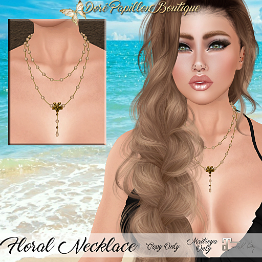DPB Floral Necklace - Tan  *Maitreya Only*