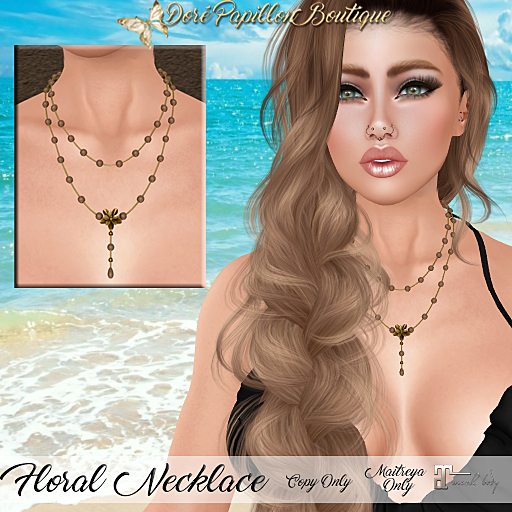 DPB Floral Necklace - Taupe  *Maitreya Only*