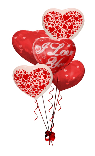 Valentine's Heart  Balloon White @ Red