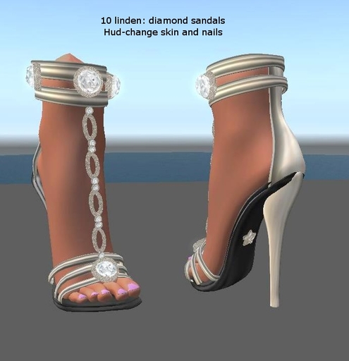 diamond sandals- silver