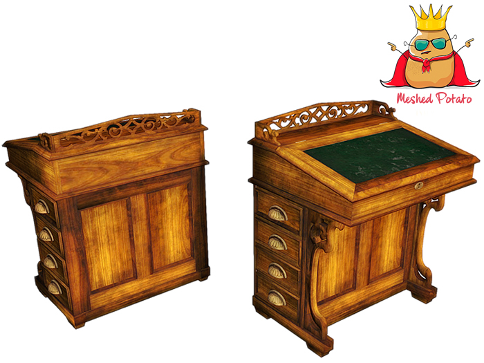 Meshed Potato - Antique Secretary Desk - Full Perm Mesh