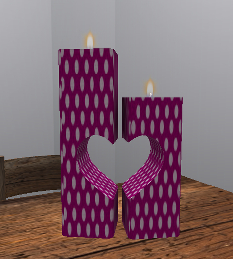 Candle - Heart Pink Spots