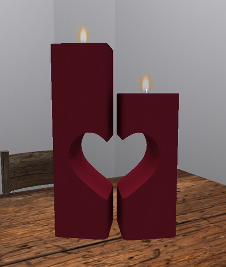 Candle - Heart Antique Red