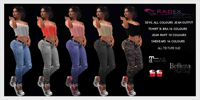RADEX Mesh Sevil All Colours  Jean Outfit