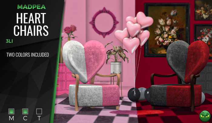 MadPea Heart Chairs
