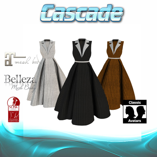 CASCADE - Noir Swing Dress