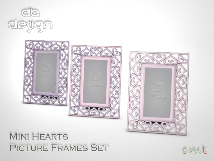 ::db:: Mini Hearts Picture Frames pastel colors pack