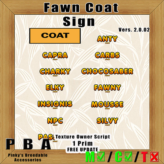 Fawn Coat Sign Vers. 2