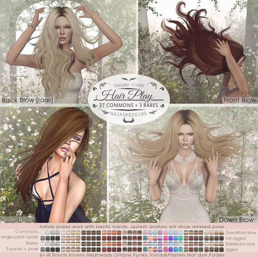 Tableau Vivant \\ Hairplay - Back Blow - Pack 3 RARE