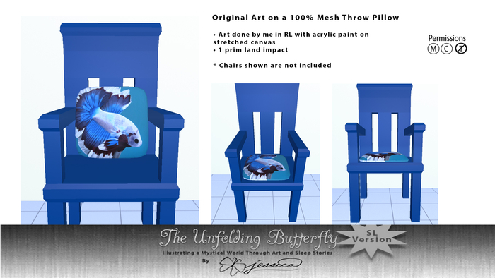 ~TUB~ Betta Fish Throw Pillow