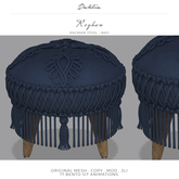 Dahlia - Reyhan - Macrame Stool - Navy 