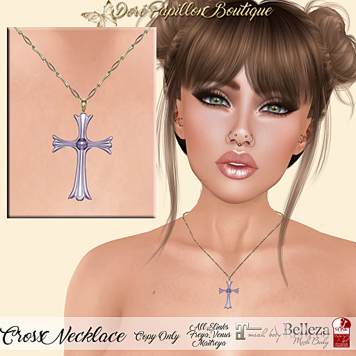 DPB Cross Necklace - Lilac *Maitreya, Slinks, Freya & Venus*