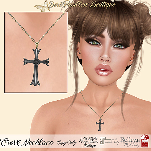 DPB Cross Necklace - Black *Maitreya, Slinks, Freya & Venus*