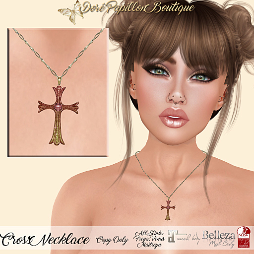 DPB Cross Necklace - Sparkles Rustic *Maitreya, Slinks, Freya & Venus*