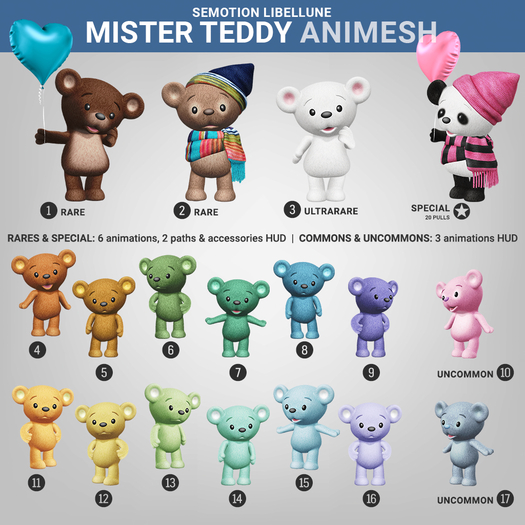 SEmotion Libellune Mister Teddy Animesh #10 UNCOMMON
