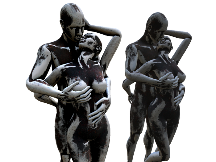 BOX ESTATUA ABRAZO PLATA M&t 2 PRIMS